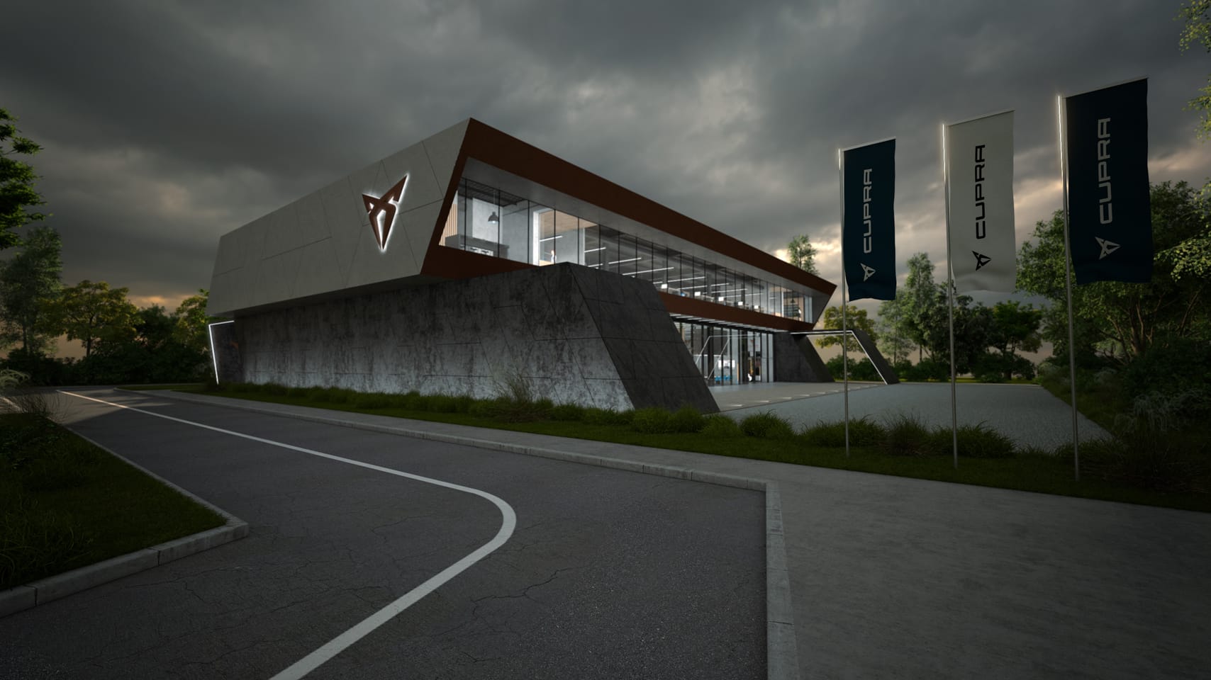 New CUPRA headquarters building road access 