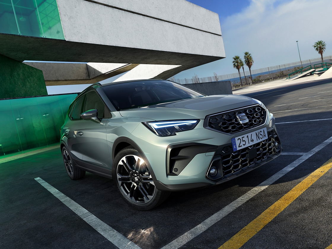Timeless SEAT Arona design parked outdoors in a parking space Timeless SEAT Arona design parked outdoors in a parking space