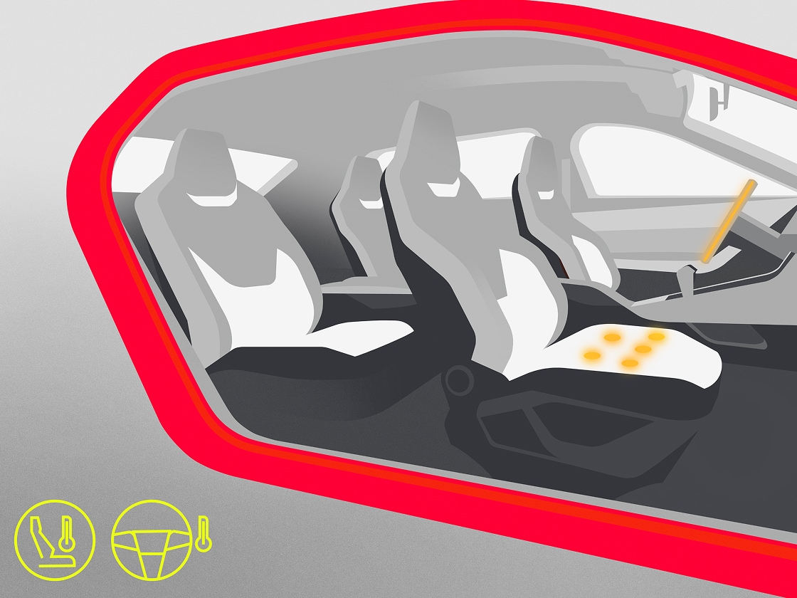 Interior design view of the SEAT Arona that allows a safer and warmer driving experience, thanks to the winter pack Interior design view of the SEAT Arona that allows a safer and warmer driving experience, thanks to the winter pack