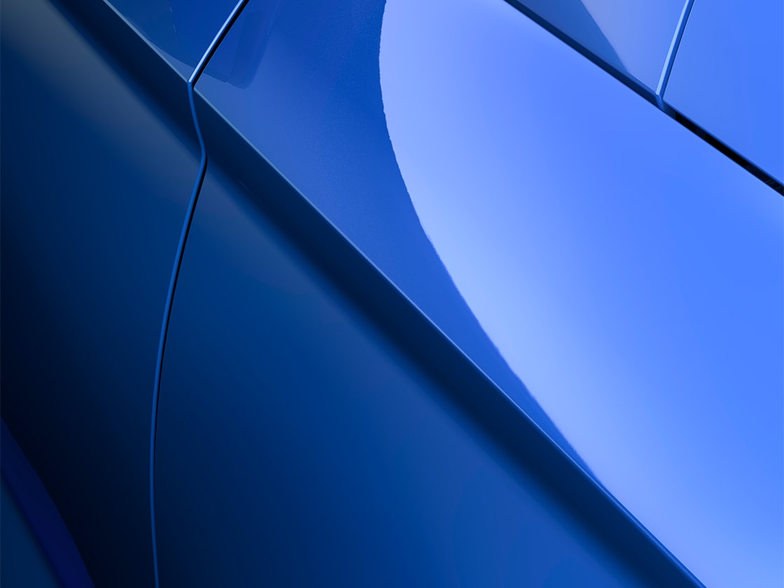 seat ateca energy blue with metallic finish, close-up