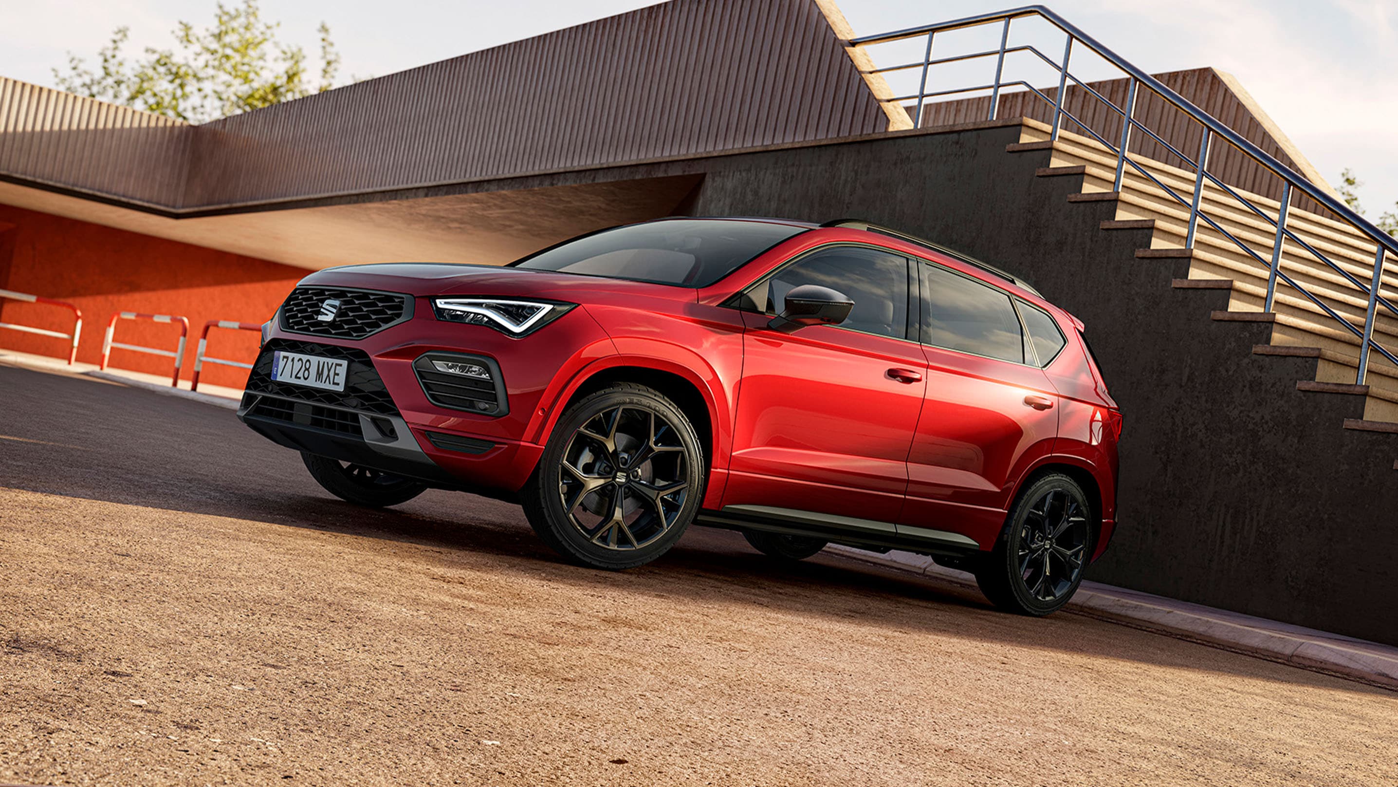 SEAT Ateca, a true icon now discontinued, captured outdoors to showcase its striking exterior details.