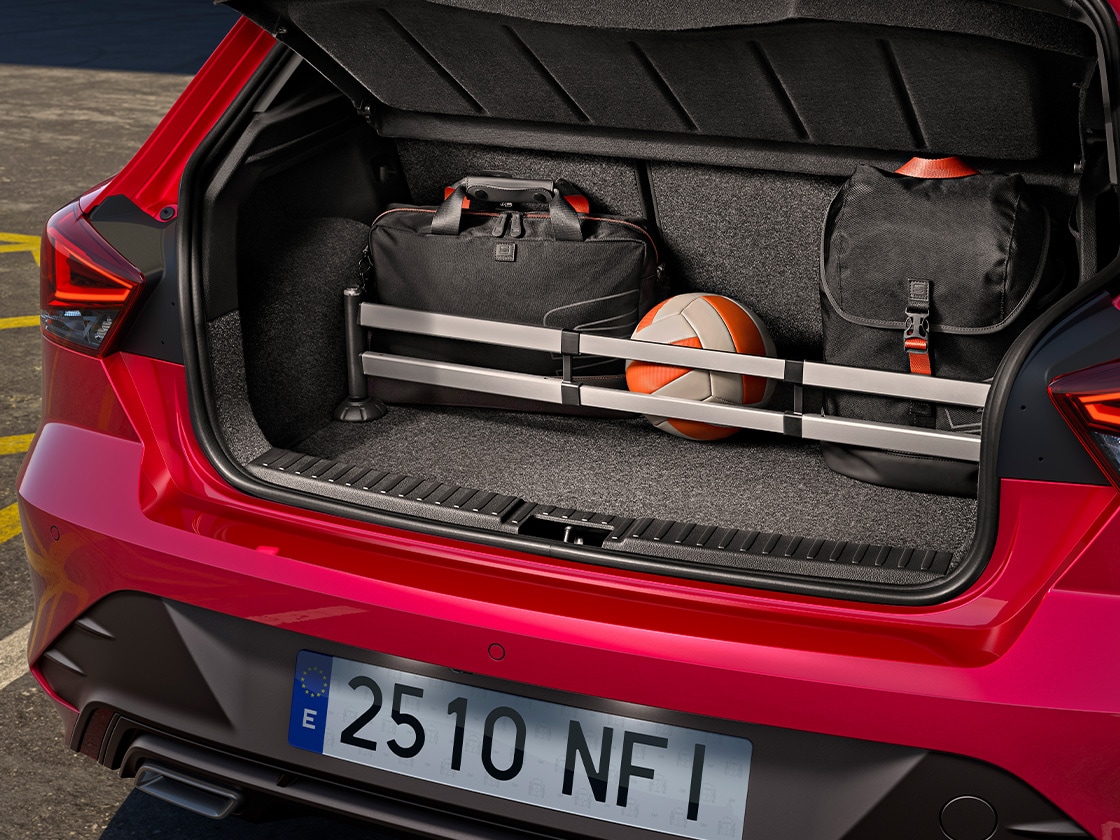 Seat ibiza showcasing the boot organizer  Seat ibiza showcasing the boot organizer