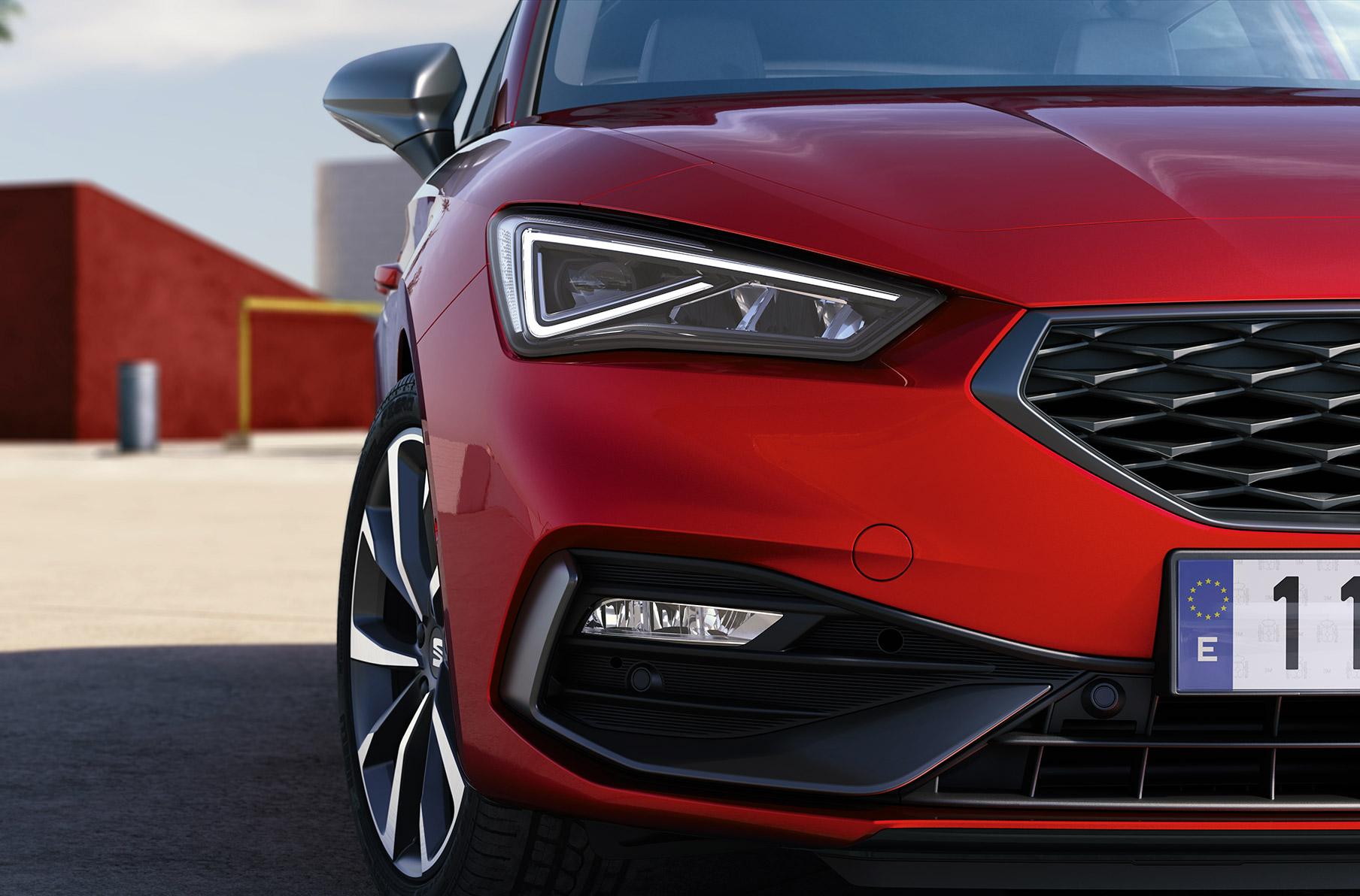 seat leon desire red colour with full led dynamic headlights