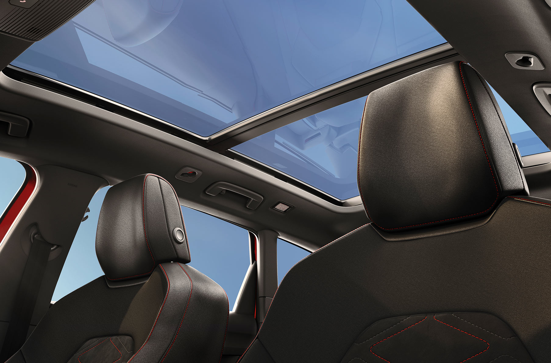 interior view of the seat leon panoramic sunroof