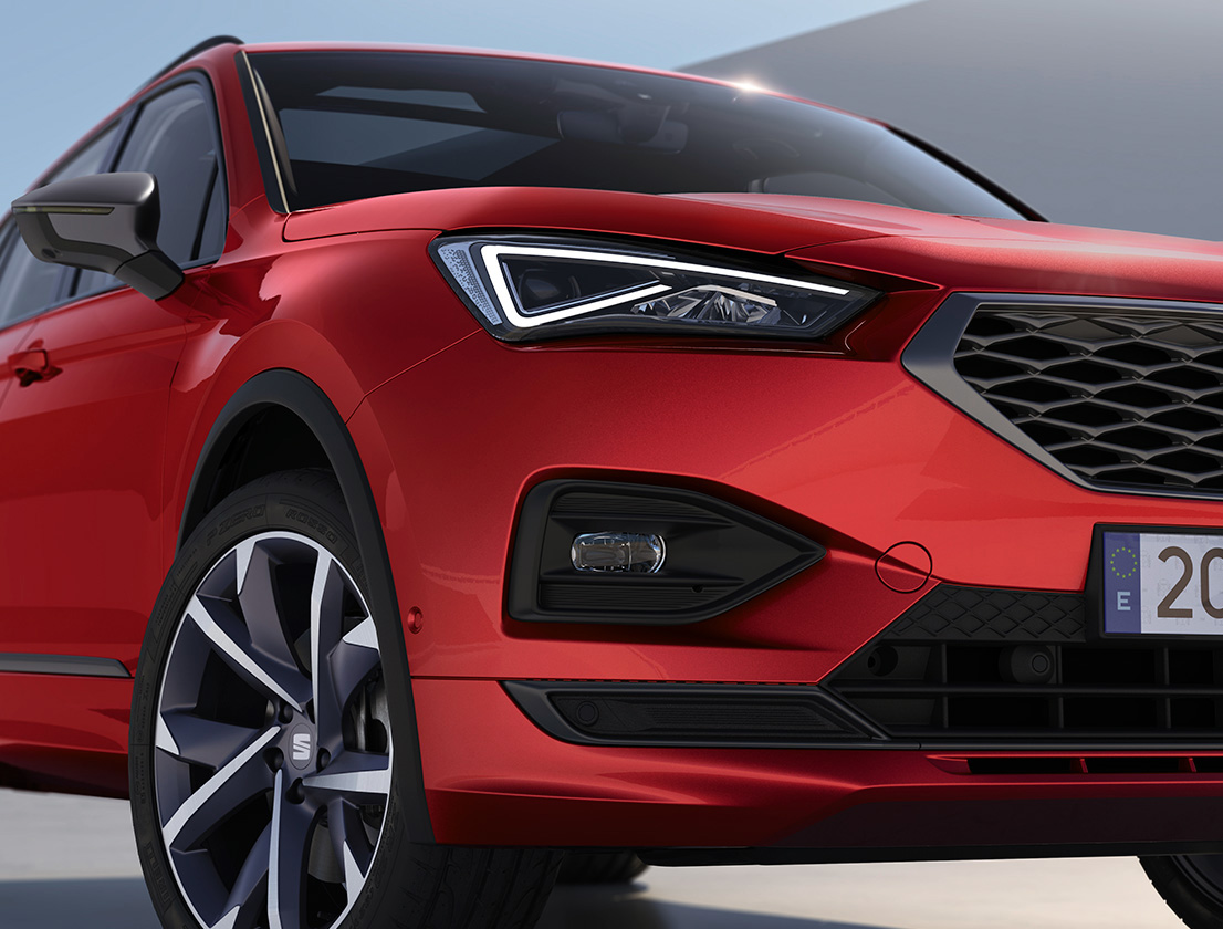 Red SEAT Tarraco bumper and Cosmo Grey Alloys