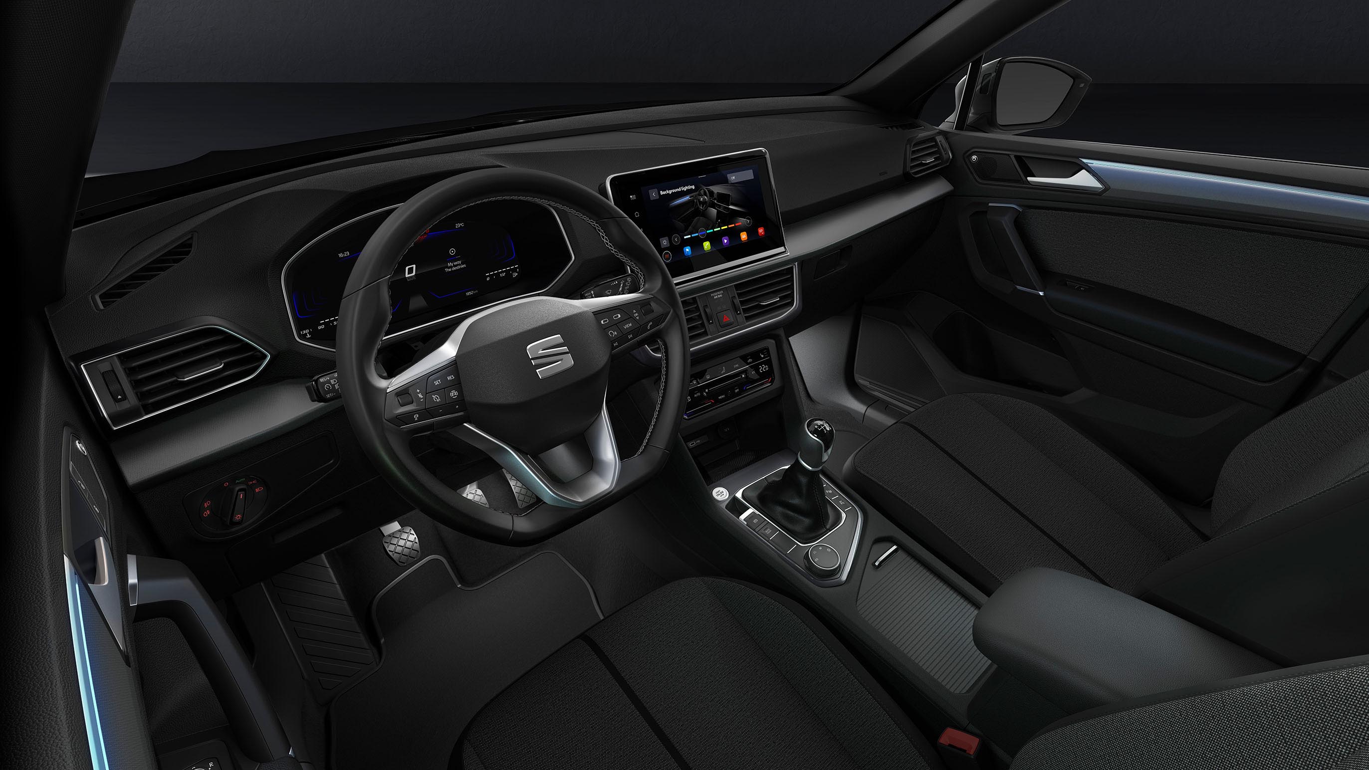 The SEAT Tarraco Style interior with ambient light
