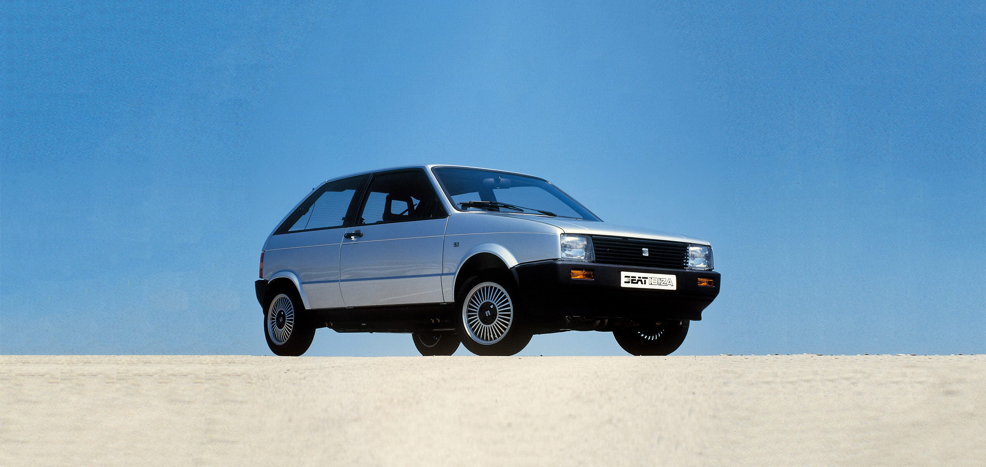 SEAT brand history 1980s - original SEAT Ibiza hatchback car
