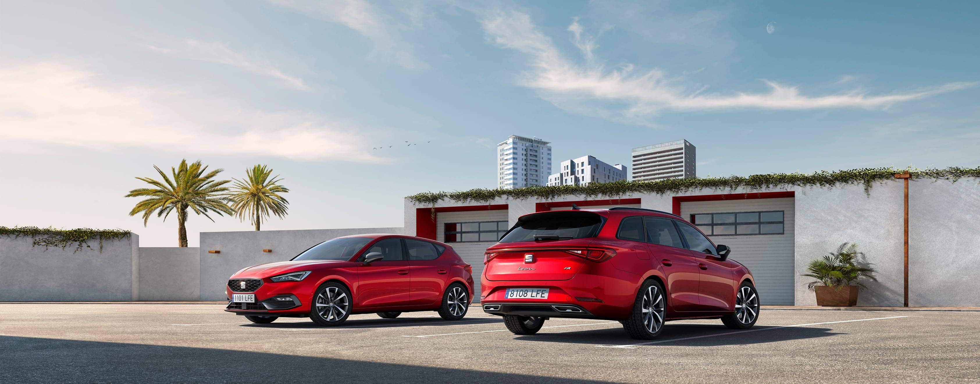 SEAT for business Leon sports car front view desire red