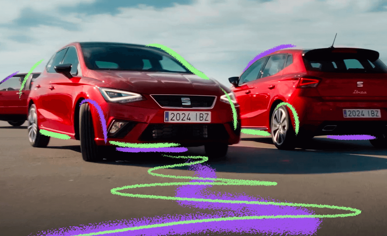 ibizas-parked-outside-anniversary-coloured-stripes