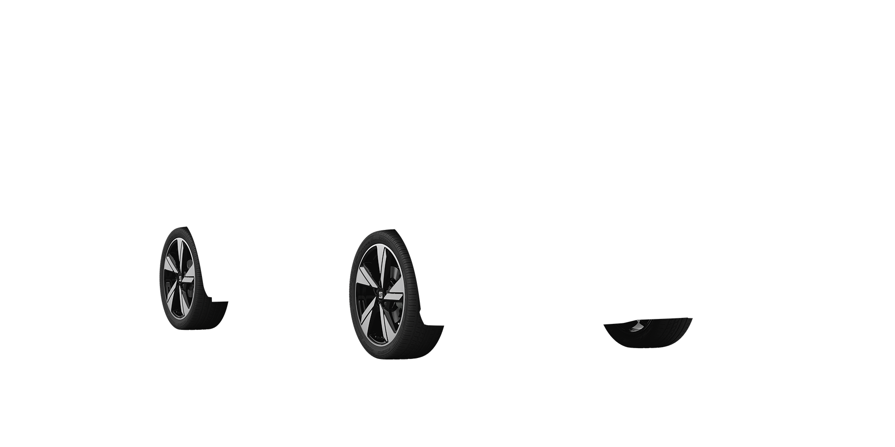 seat ibiza style performance 18 inch black machined alloy wheels