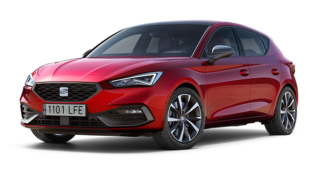 seat leon 5d fr trim desire red colour with machined alloy wheels 