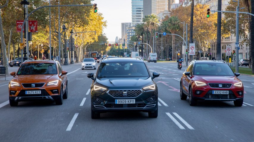 SEAT vehicles on the road in Barcelona